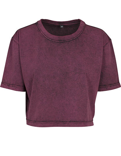 Ladies´ Acid Washed Cropped Tee (BY054)