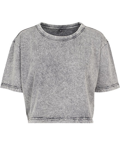 Ladies´ Acid Washed Cropped Tee (BY054)