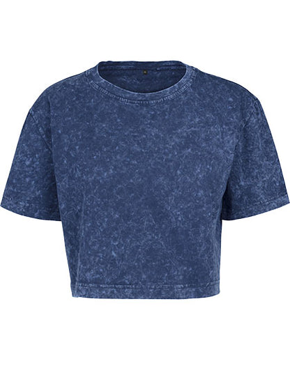 Ladies´ Acid Washed Cropped Tee (BY054)