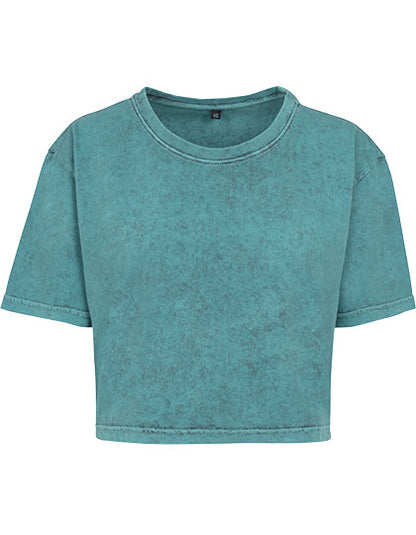 Ladies´ Acid Washed Cropped Tee (BY054)