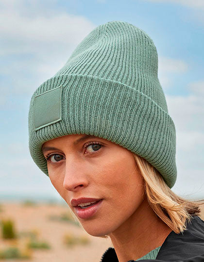 Deep Cuffed Tonal Patch Beanie (CB336R)