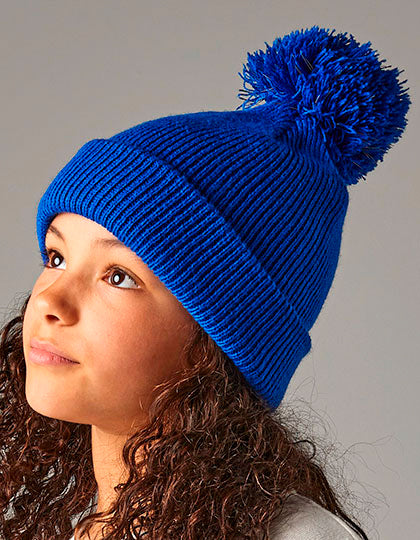 Junior Reflective Bobble Beanie (CB406B)