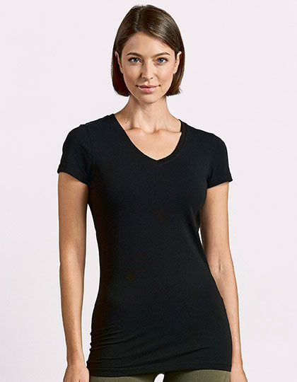 Women´s Slim Fit V-Neck-T Long (E3087)