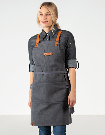 Latzschürze Canvas mit Zier-Label (EX285)