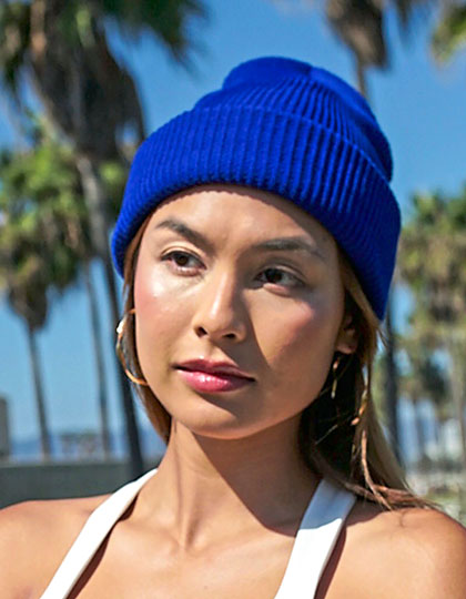 Recycled Yarn Ribbed Knit Beanie (FX1504RY)