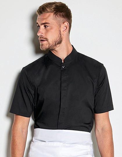 Men´s Tailored Fit Mandarin Collar Shirt Short Sleeve (K122)