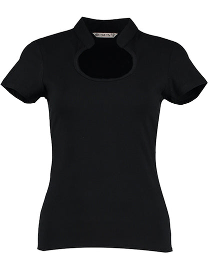 Women`s Regular Fit Keyhole Neck Top (K755)