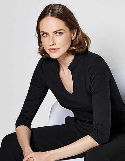 Regular Fit Mandarin Collar Top 3/4 Sleeve (K785)