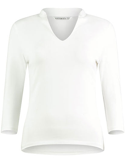 Regular Fit Mandarin Collar Top 3/4 Sleeve (K785)