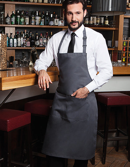 Latzschürze Basic mit Tasche und Schnalle (KY044)