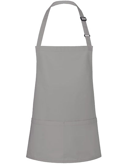 Kurze Latzschürze Basic mit Schnalle und Tasche (KY123)