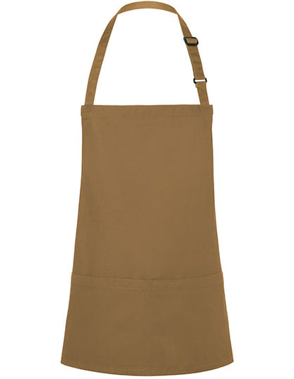 Kurze Latzschürze Basic mit Schnalle und Tasche (KY123)