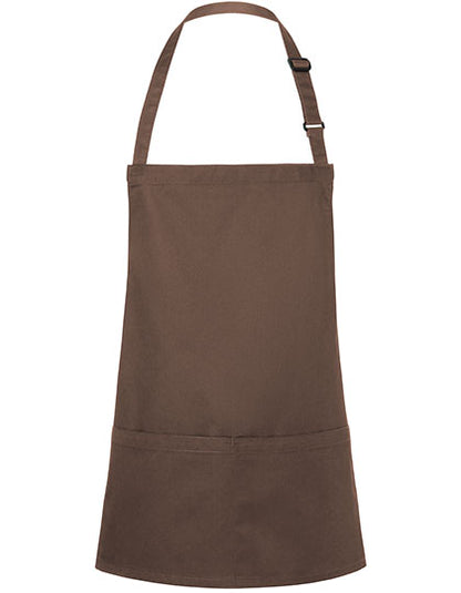 Kurze Latzschürze Basic mit Schnalle und Tasche (KY123)