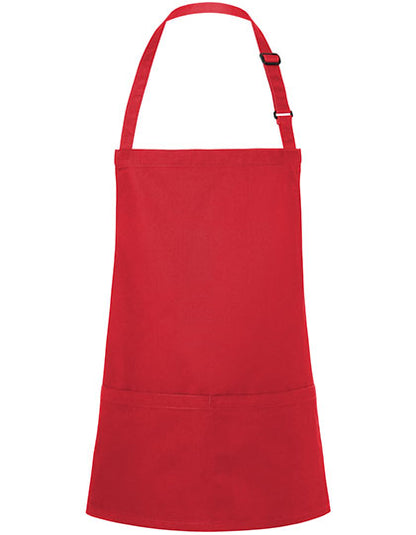 Kurze Latzschürze Basic mit Schnalle und Tasche (KY123)