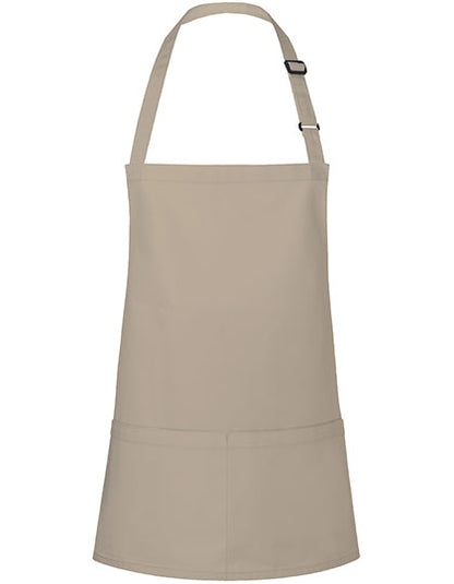Kurze Latzschürze Basic mit Schnalle und Tasche (KY123)