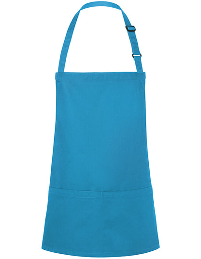 Kurze Latzschürze Basic mit Schnalle und Tasche (KY123)