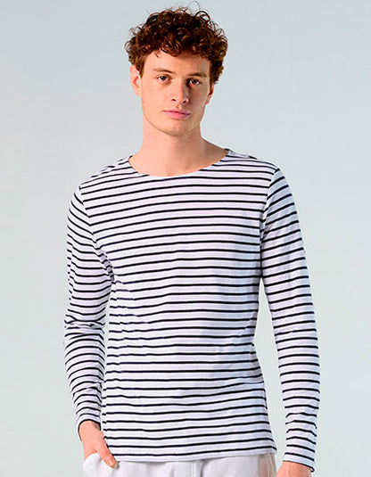 Men´s Long Sleeve Striped T-Shirt Marine (L01402)