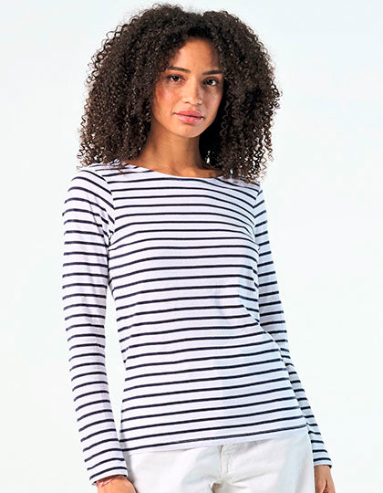 Women´s Long Sleeve Striped T-Shirt Marine (L01403)