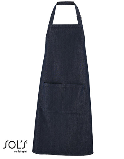 Denim Bib Apron Grant With Pocket (L02104)