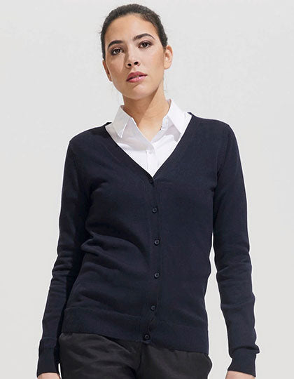 Women´s Golden V-Neck Knitted Cardigan (L419)