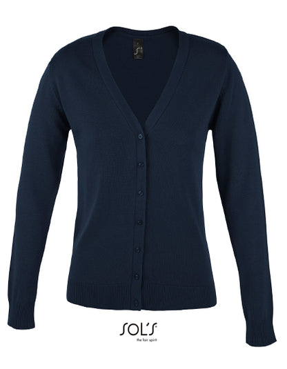 Women´s Golden V-Neck Knitted Cardigan (L419)