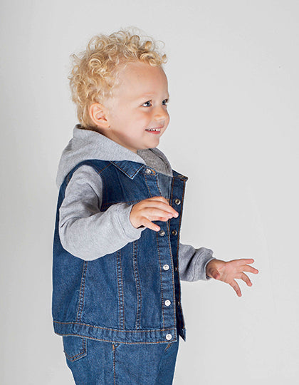 Denim Jacket With Fleece Hood And Sleeves (LW750)