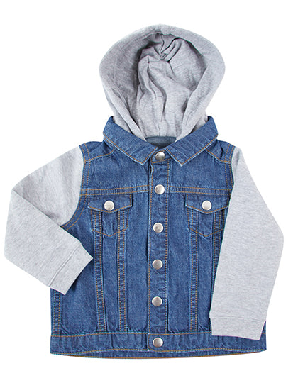 Denim Jacket With Fleece Hood And Sleeves (LW750)