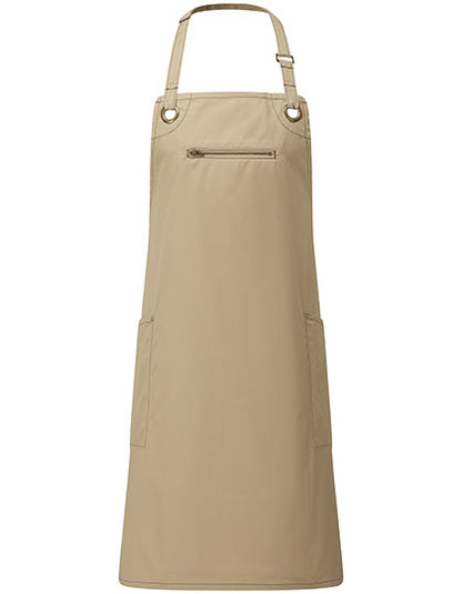 'Barley' Contrast Stitch Sustainable Bib Apron (PW121)