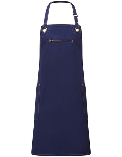'Barley' Contrast Stitch Sustainable Bib Apron (PW121)