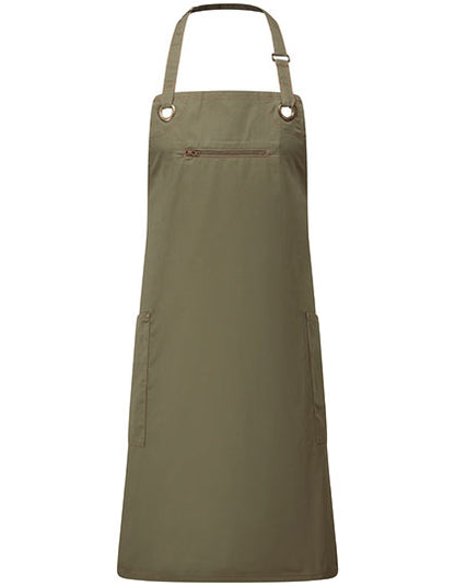 'Barley' Contrast Stitch Sustainable Bib Apron (PW121)