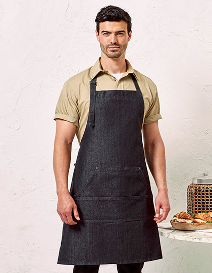 Jeans Stitch Denim Bib Apron (PW126)