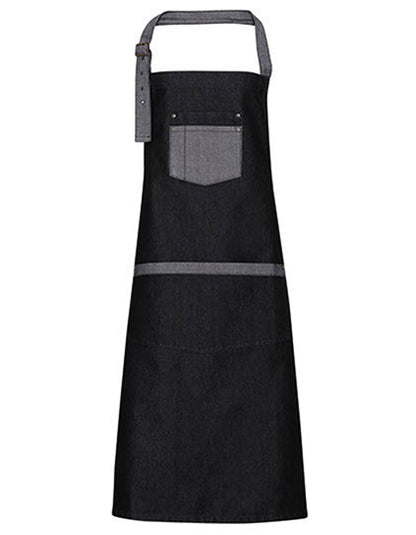 Domain Contrast Denim Bib Apron (PW127)