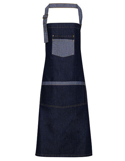 Domain Contrast Denim Bib Apron (PW127)