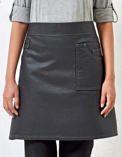 Division Waxed Look Denim Waist Apron (PW135)