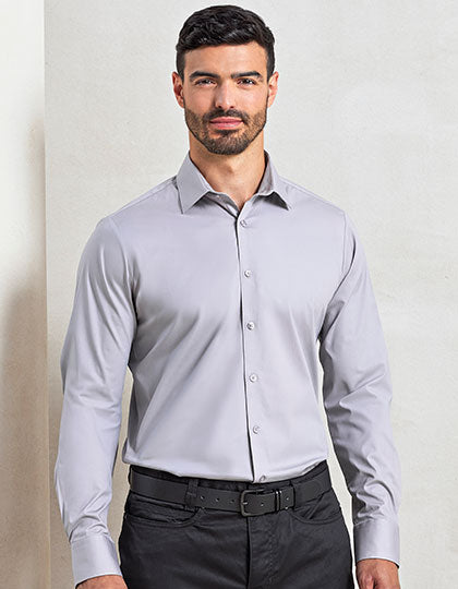 Men´s Stretch Fit Poplin Long Sleeve Cotton Shirt (PW244)