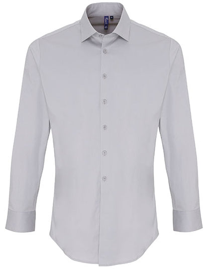 Men´s Stretch Fit Poplin Long Sleeve Cotton Shirt (PW244)