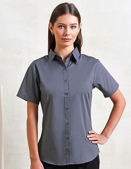 Women´s Poplin Short Sleeve Blouse (PW302)