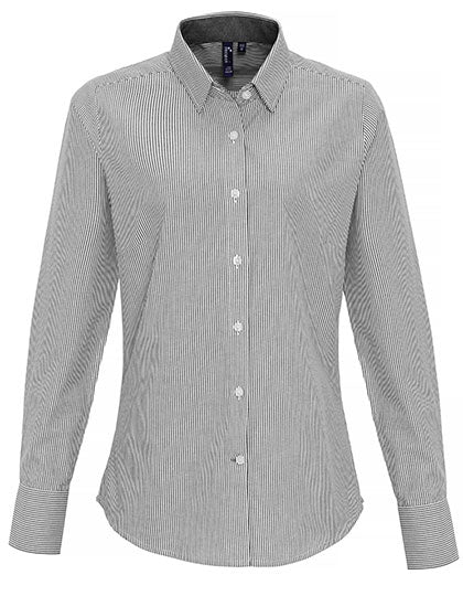 Women´s Cotton Rich Oxford Stripes Shirt (PW338)