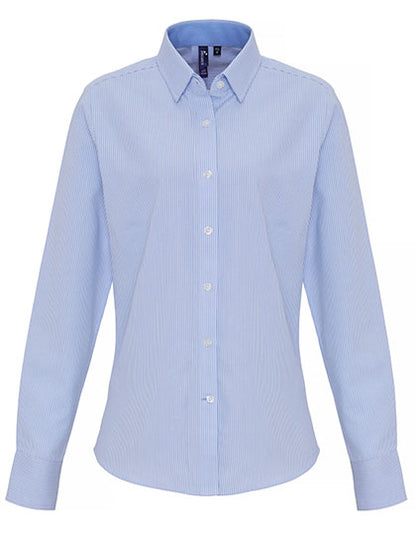 Women´s Cotton Rich Oxford Stripes Shirt (PW338)