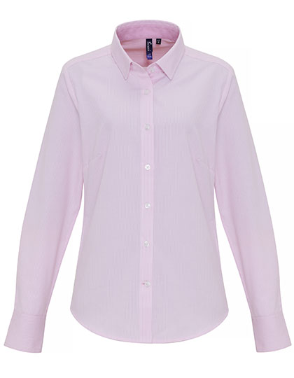 Women´s Cotton Rich Oxford Stripes Shirt (PW338)