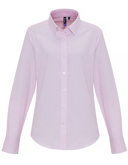 Women´s Cotton Rich Oxford Stripes Shirt (PW338)