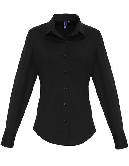 Women´s Stretch Fit Poplin Long Sleeve Cotton Shirt (PW344)