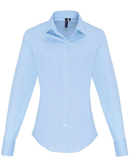 Women´s Stretch Fit Poplin Long Sleeve Cotton Shirt (PW344)