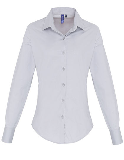 Women´s Stretch Fit Poplin Long Sleeve Cotton Shirt (PW344)