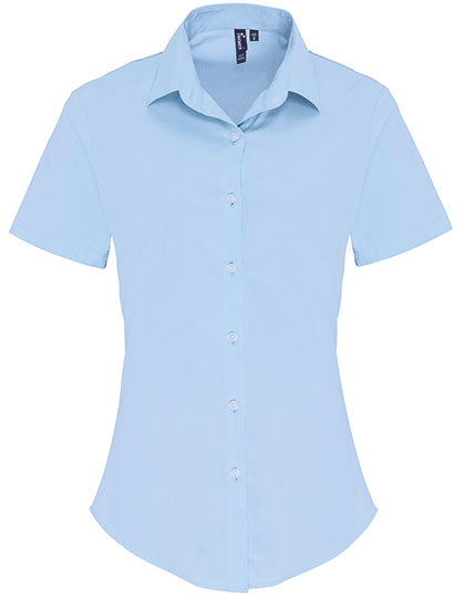 Women´s Stretch Fit Poplin Short Sleeve Cotton Shirt (PW346)