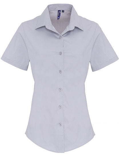 Women´s Stretch Fit Poplin Short Sleeve Cotton Shirt (PW346)