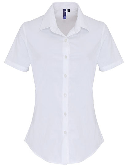 Women´s Stretch Fit Poplin Short Sleeve Cotton Shirt (PW346)