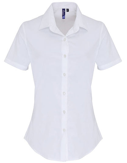 Women´s Stretch Fit Poplin Short Sleeve Cotton Shirt (PW346)