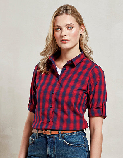 Women´s Mulligan Check Cotton Long Sleeve Shirt (PW350)