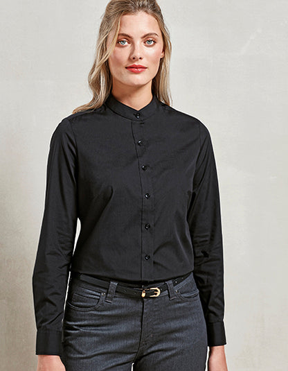 Women´s Banded Collar Grandad Shirt (PW358)